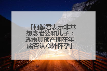 何猷君表示非常想念老婆和儿子:透露其预产期在年底否认意外怀孕