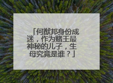 何猷邦身份成迷,作为赌王最神秘的儿子,生母究竟是谁?
