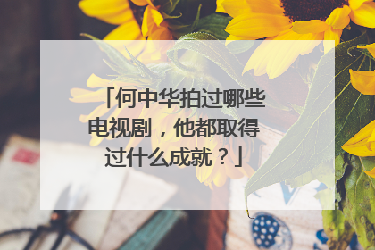 何中华拍过哪些电视剧,他都取得过什么成就?