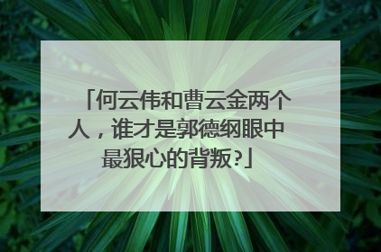 何云伟和曹云金两个人,谁才是郭德纲眼中最狠心的背叛?