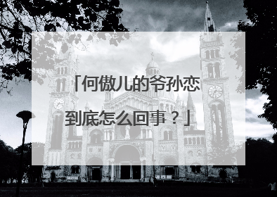 何傲儿的爷孙恋到底怎么回事？