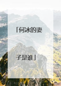 何冰的妻子是谁