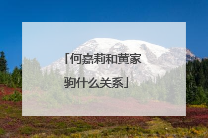 何嘉莉和黄家驹什么关系