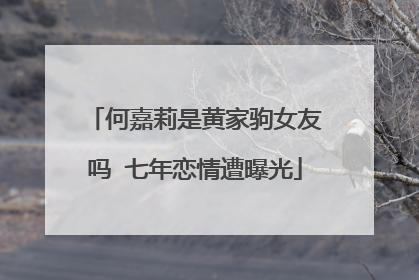 何嘉莉是黄家驹女友吗 七年恋情遭曝光