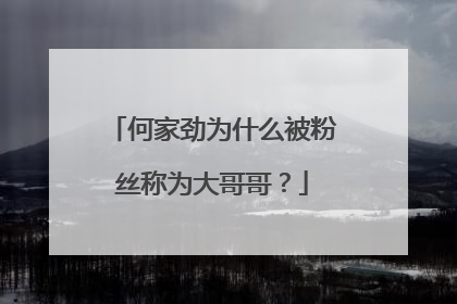 何家劲为什么被粉丝称为大哥哥?