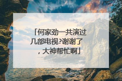 何家劲一共演过几部电视?谢谢了，大神帮忙啊