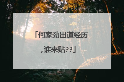 何家劲出道经历,谁来贴??