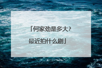 何家劲是多大?最近拍什么剧