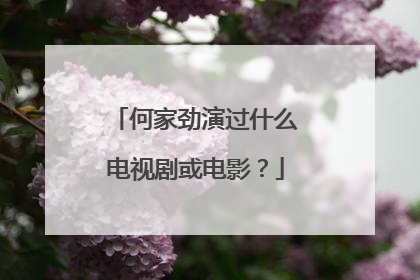 何家劲演过什么电视剧或电影?