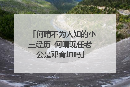 何晴不为人知的小三经历 何晴现任老公是邓育坤吗