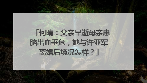 何晴：父亲早逝母亲患脑出血垂危，她与许亚军离婚后境况怎样？