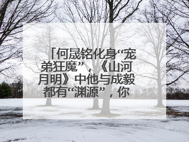 何晟铭化身“宠弟狂魔”,《山河月明》中他与成毅都有“渊源”,你怎么看?
