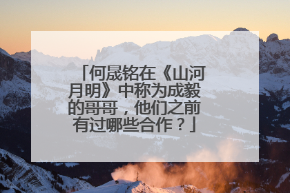 何晟铭在《山河月明》中称为成毅的哥哥，他们之前有过哪些合作？