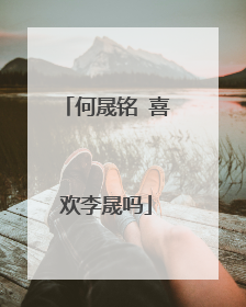 何晟铭 喜欢李晟吗