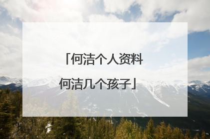 何洁个人资料何洁几个孩子