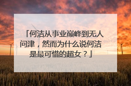 何洁从事业巅峰到无人问津,然而为什么说何洁是最可惜的超女?
