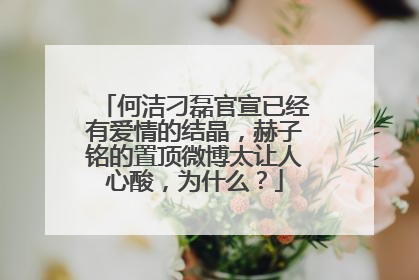 何洁刁磊官宣已经有爱情的结晶，赫子铭的置顶微博太让人心酸，为什么？