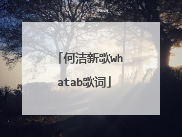 何洁新歌whatab歌词
