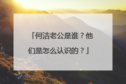 何洁老公是谁?他们是怎么认识的?