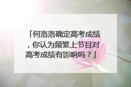 何洛洛确定高考成绩，你认为频繁上节目对高考成绩有影响吗？
