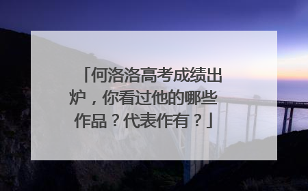 何洛洛高考成绩出炉，你看过他的哪些作品？代表作有？