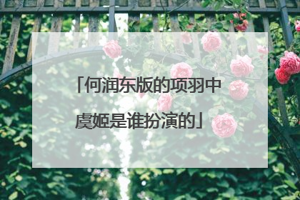 何润东版的项羽中虞姬是谁扮演的