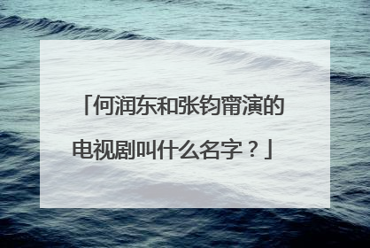 何润东和张钧甯演的电视剧叫什么名字?