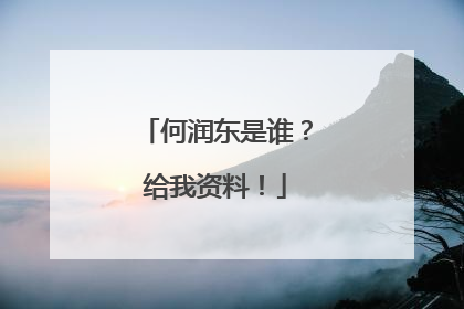 何润东是谁？给我资料！