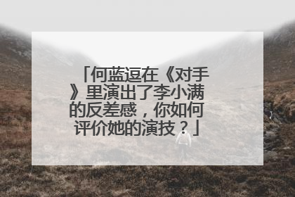 何蓝逗在《对手》里演出了李小满的反差感,你如何评价她的演技?