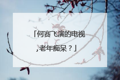 何赛飞演的电视,老年痴呆?
