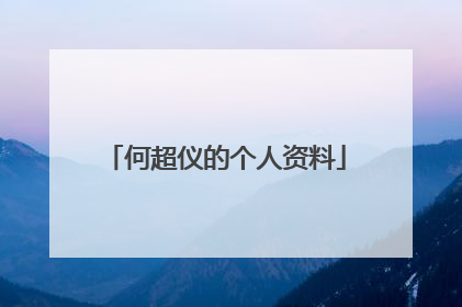 何超仪的个人资料