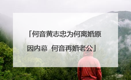 何音黄志忠为何离婚原因内幕 何音再婚老公