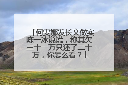 何雯娜发长文做实陈一冰说谎,称其欠三十一万只还了二十万,你怎么看?