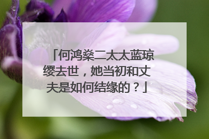 何鸿燊二太太蓝琼缨去世,她当初和丈夫是如何结缘的?
