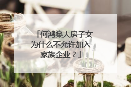 何鸿燊大房子女为什么不允许加入家族企业?