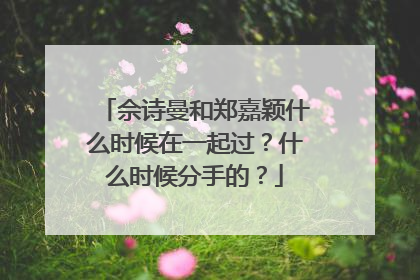 佘诗曼和郑嘉颖什么时候在一起过?什么时候分手的?