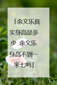 余文乐真实身高是多少 余文乐身高不到一米七吗