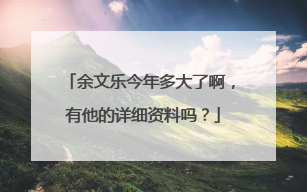 余文乐今年多大了啊,有他的详细资料吗?