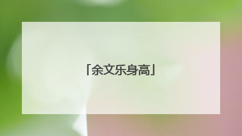 余文乐身高