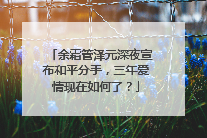 余霜管泽元深夜宣布和平分手,三年爱情现在如何了?