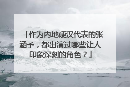 作为内地硬汉代表的张涵予，都出演过哪些让人印象深刻的角色？