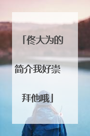 佟大为的简介我好崇拜他哦