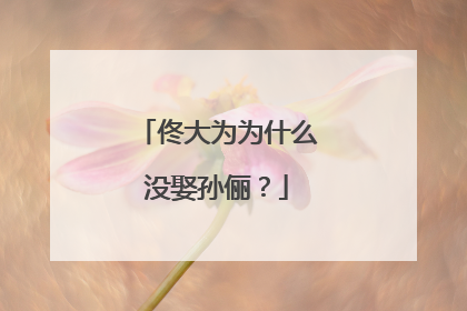 佟大为为什么没娶孙俪？