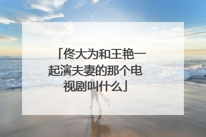 佟大为和王艳一起演夫妻的那个电视剧叫什么