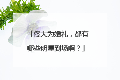 佟大为婚礼，都有哪些明星到场啊？