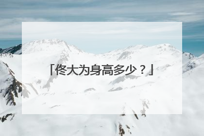 佟大为身高多少？