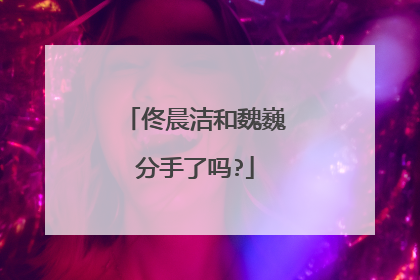 佟晨洁和魏巍分手了吗?