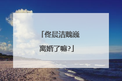 佟晨洁魏巍离婚了嘛?