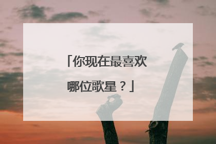 你现在最喜欢哪位歌星？