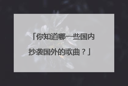 你知道哪一些国内抄袭国外的歌曲?